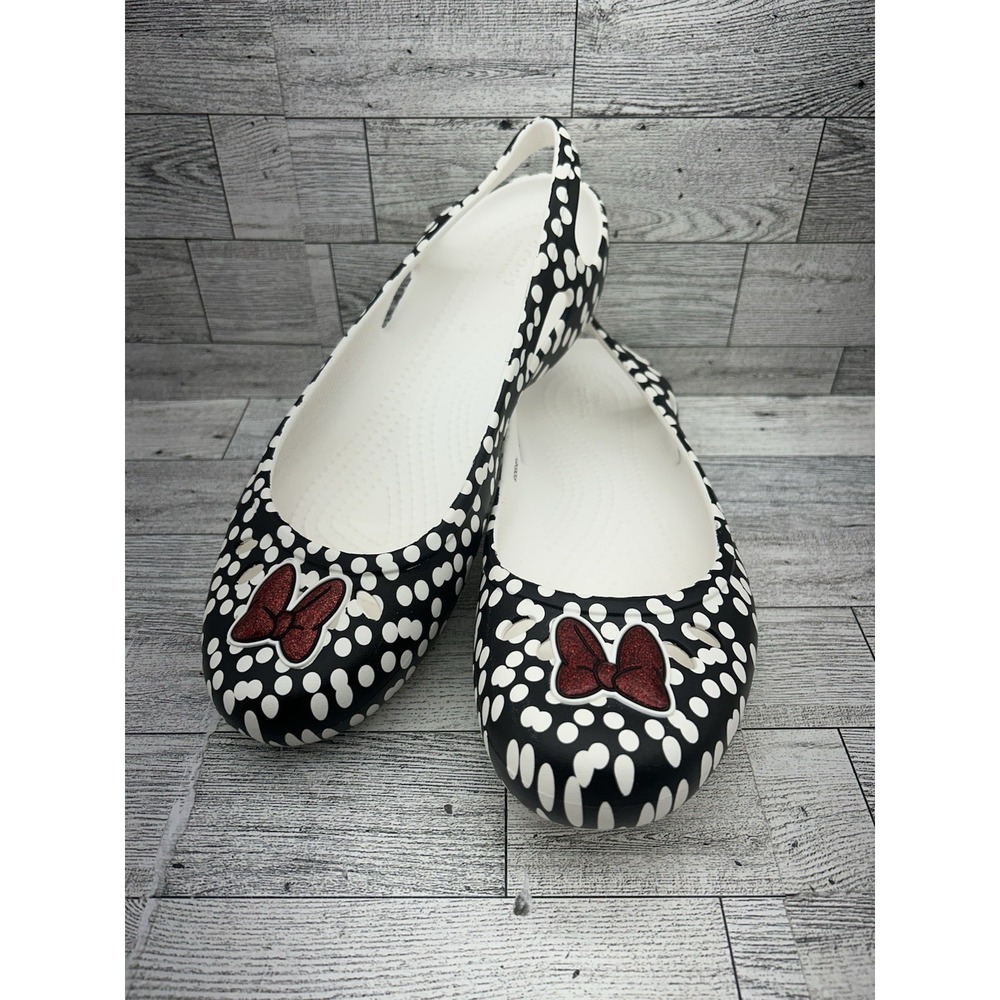 Crocs Women's Kadee Disney Minnie Mouse Bows Slingback Comfort‎ Shoes Size 9
